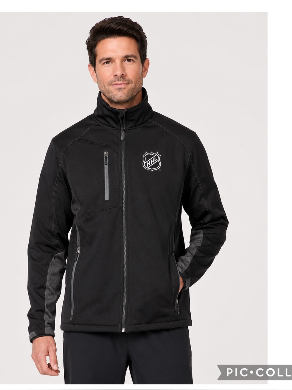 North End Sport Men’s XL Black Bonded Fleece Jacket NHL Patch